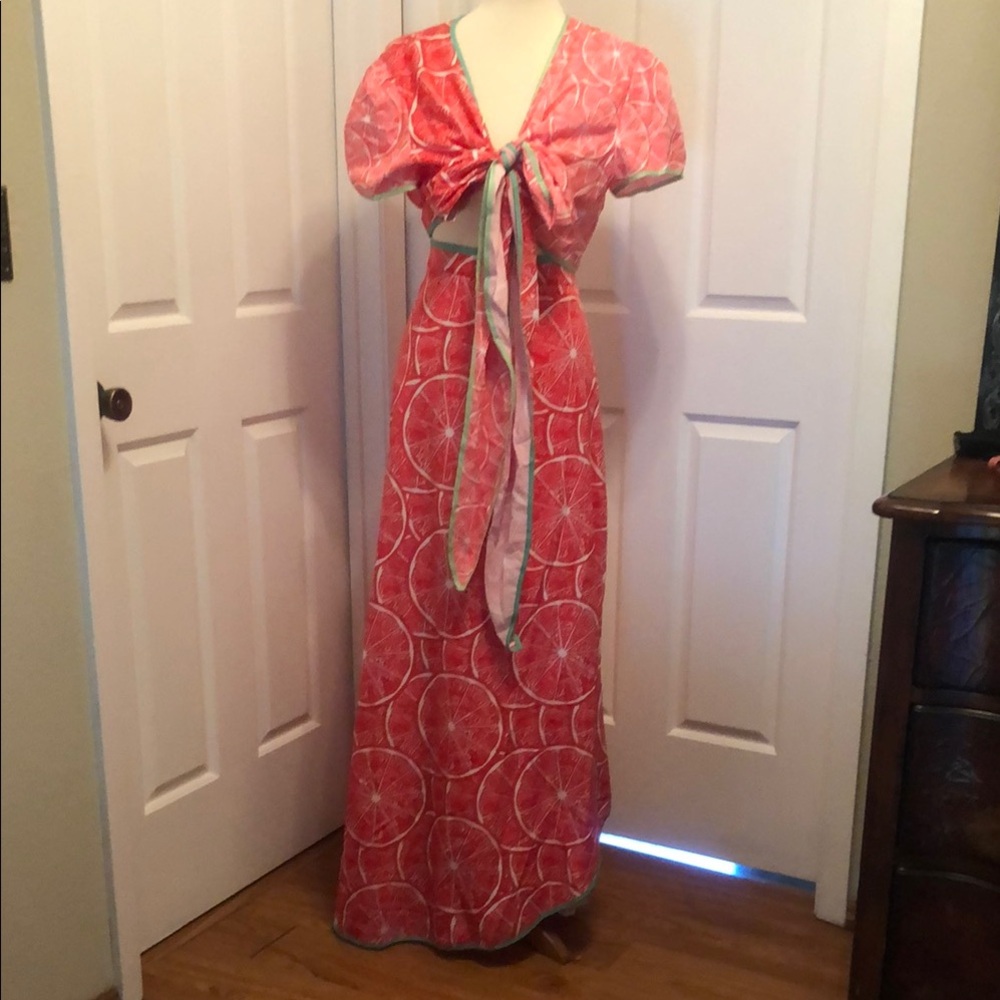 SHEIN Red Retro Maxi set with Tie-Front